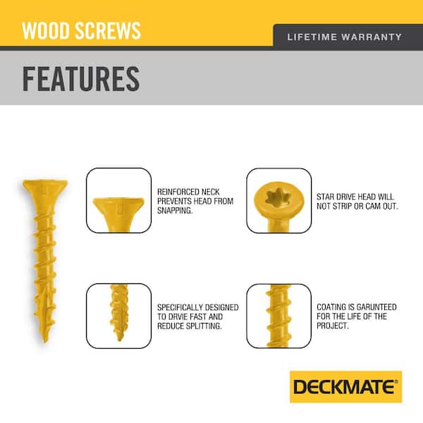 DECKMATE #8 x 1-5/8 in. Tan Star Flat Head Wood Deck Screw (25 lbs