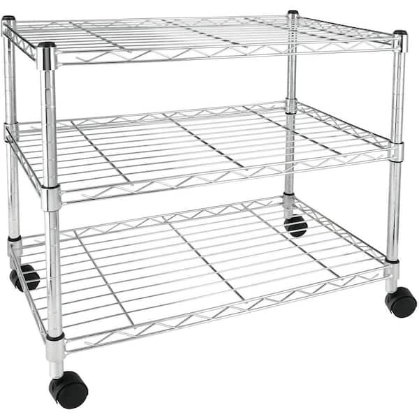 Heavy Duty 3-Shelf Shelving Unit With Wheels