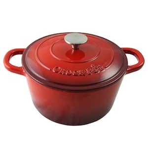Artisan 5 qt. Round Cast Iron Nonstick Dutch Oven in Scarlet Red with Lid