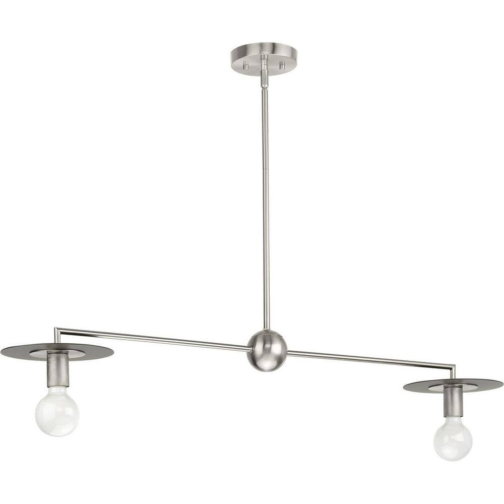 Trimble Brushed Nickel Two Light Linear Chandelier