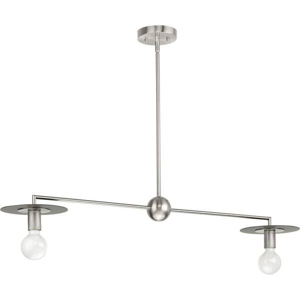 Progress Lighting Trimble 2-Light Brushed Nickel Linear Chandelier