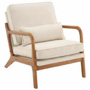 Off-White Upholstered Lounge Chair Arm Chair Single