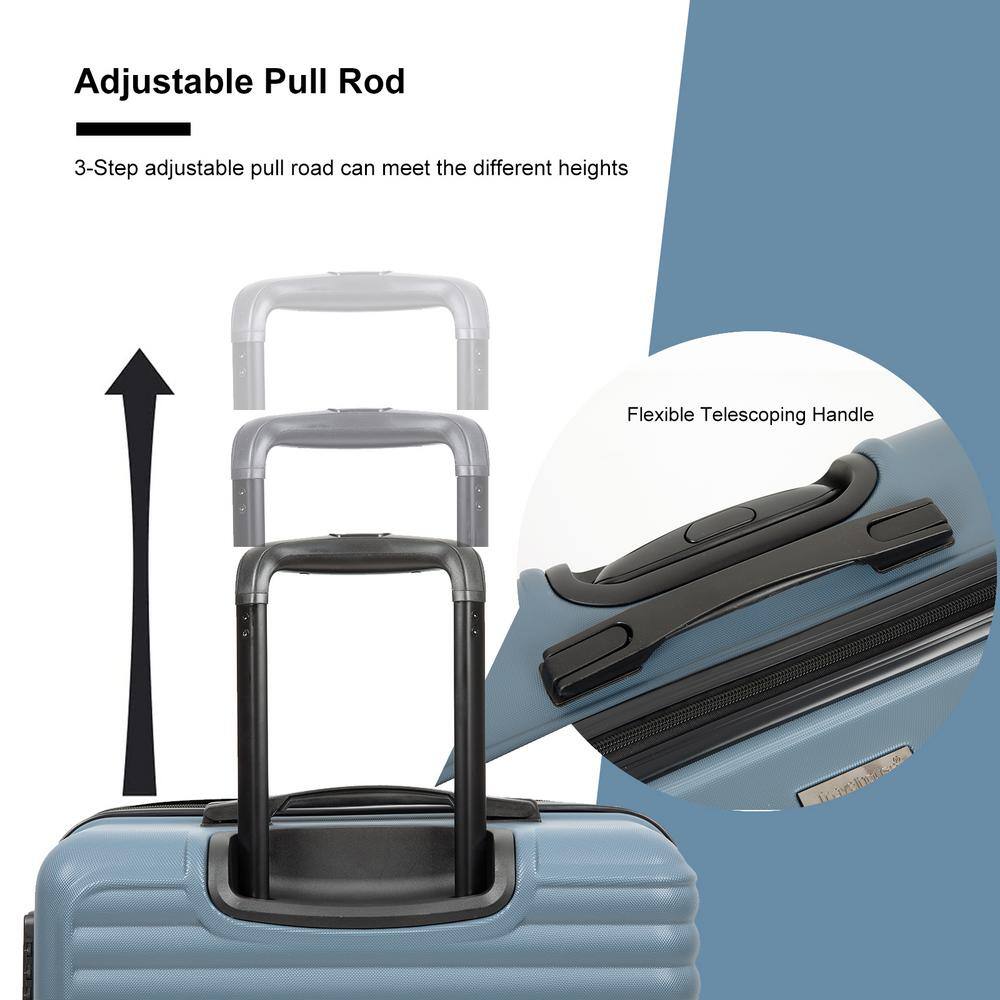 Blue 3-Piece Hardshell Spinner Luggage Set with TSA Locks