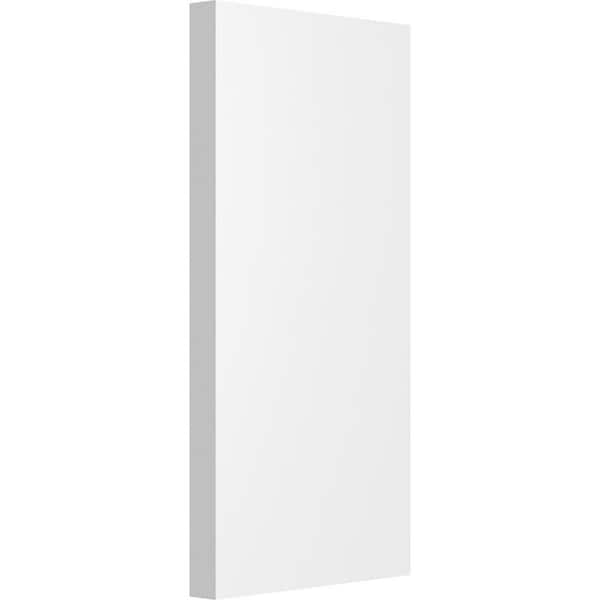 Ekena Millwork 1/2 in. x 4 in. x 8 in. PVC Standard Foster Plinth Block Moulding with Square Edge