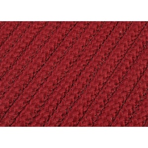 Solid Red 8 ft. x 8 ft. Braided Indoor/Outdoor Patio Area Rug
