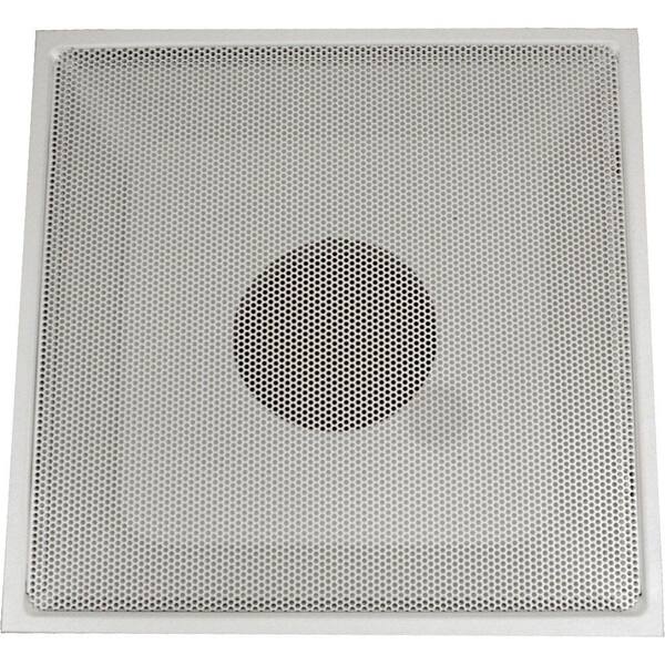 SPEEDI-GRILLE 24 in. x 24 in. Drop Ceiling T-Bar Perforated Face Return Air Vent Grille, White with 14 in. Collar