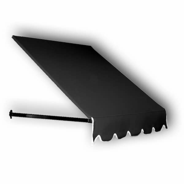 AWNTECH 3.38 ft. Wide Dallas Retro Window/Entry Fixed Awning (24 in. H x 48 in. D) Black