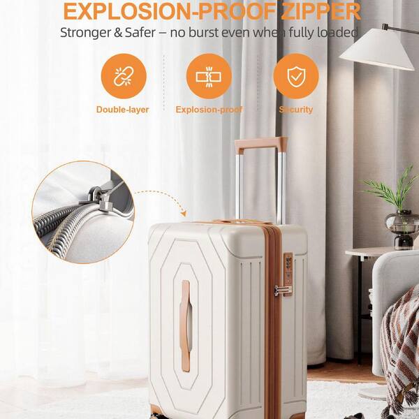 HONGGE 2-Piece Hardside Luggage Set and Backpack Set, with TSA