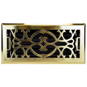 10 in. W x 4 in. H Floor Register in Classic Design and Oiled Bronze for Duct Opening of 10 in. W x 4 in. H