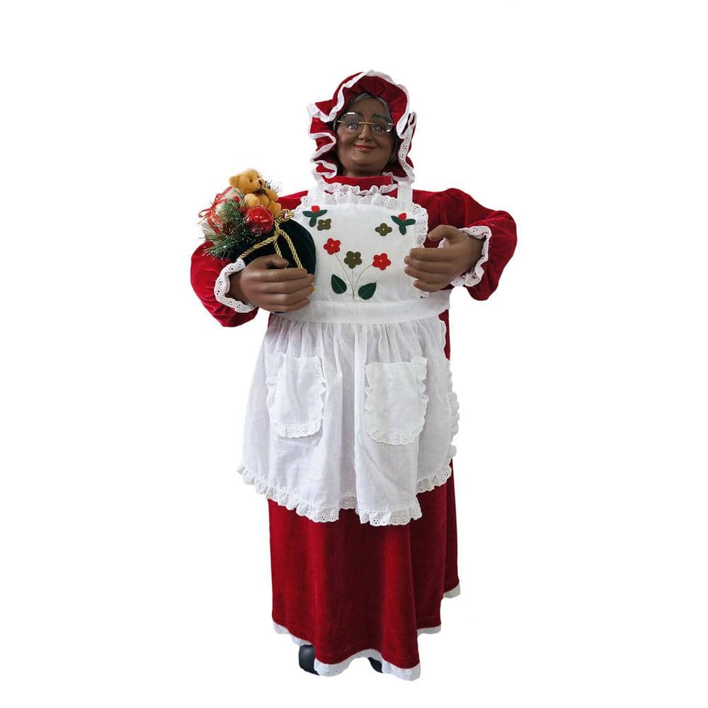 3-Ft. Red and White Animated Mrs. Claus with Apron