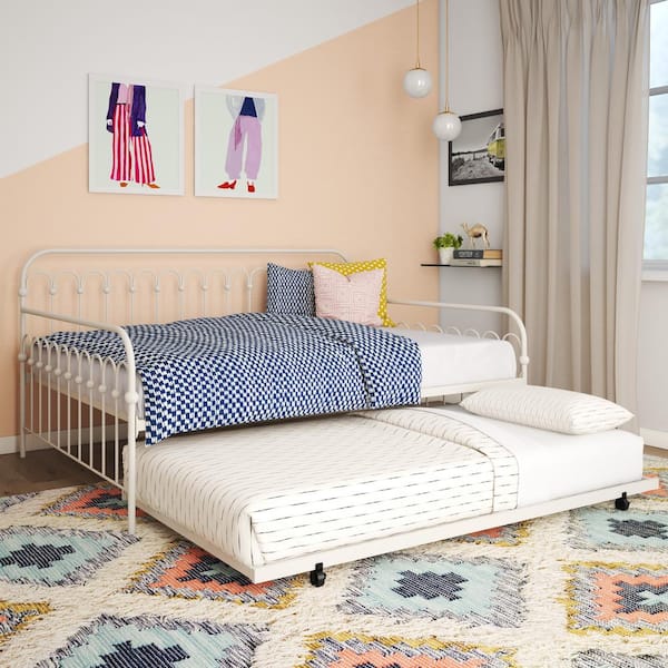 Novogratz Bright Pop Off White Full Tw in. Metal Daybed with Trundle 4151939N