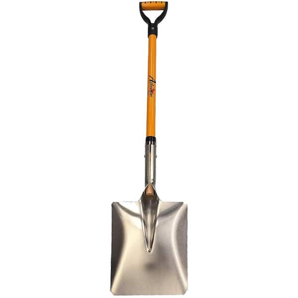 Ashman Online 46 in. L Durable Fiberglass Handle Large Aluminum Square Head Shovel, Ashman Snow Shovel Square Aluminum (1-Pack)