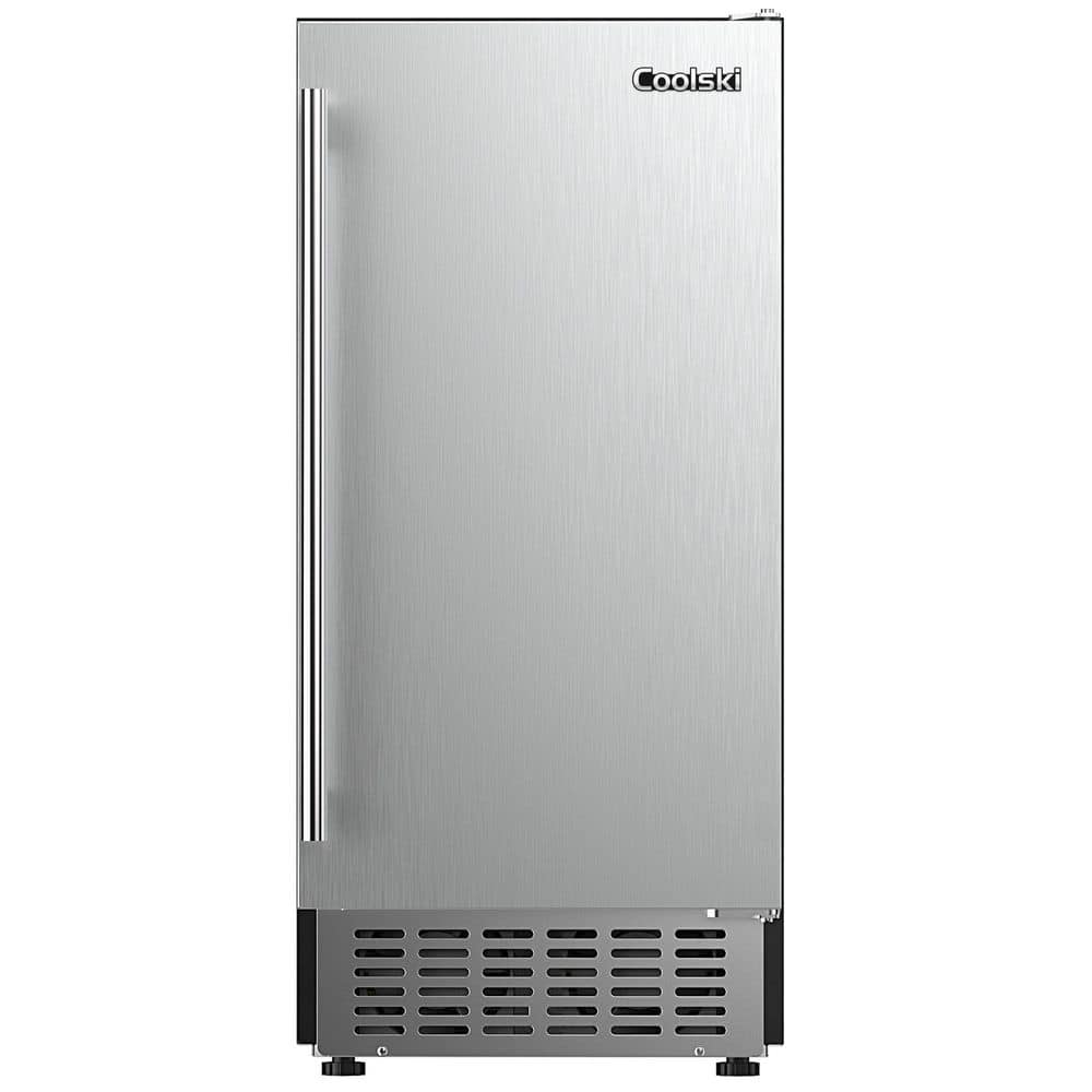 15 in 130lb. Commercial Under Counter Ice Maker, Built-In Freestanding Ice Machine in Black, Gravity Drain