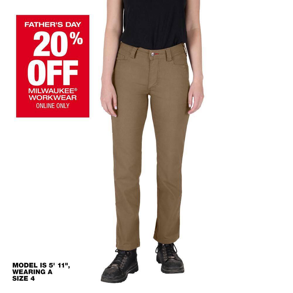 Milwaukee Women's Size 6 Khaki Cotton/Polyester Work Pants with 7 Pockets  F650K-6R - The Home Depot