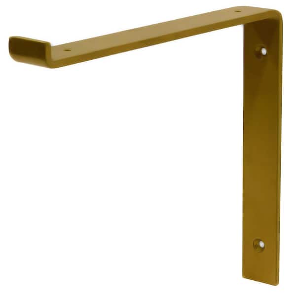 null 12 in. Gold Steel Shelf Bracket For Wood Shelving