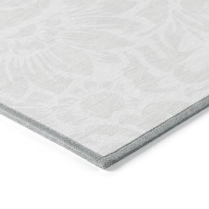 Ivory 9 ft. x 12 ft. Woven Floral Rectangle Indoor/Outdoor Area Rug