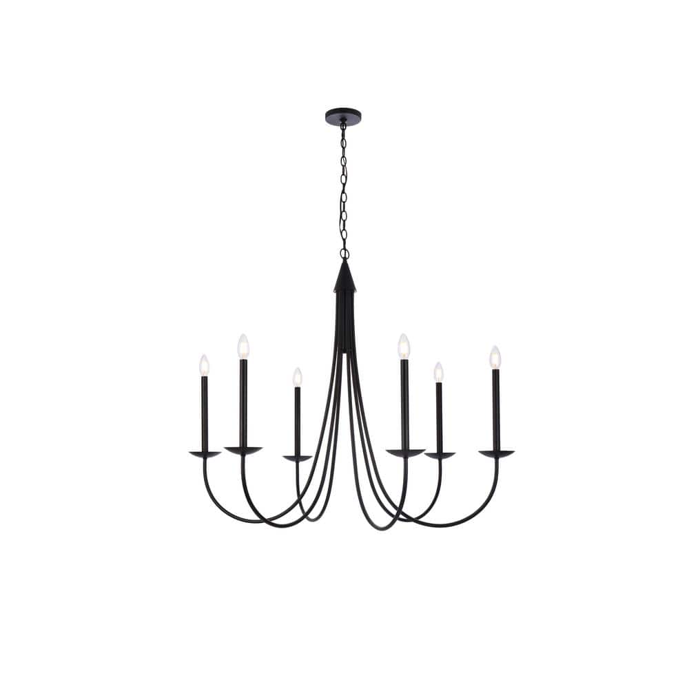 Home Living 60-Watt 6-Light Pendant Light with No Shade, No Bulbs Included
