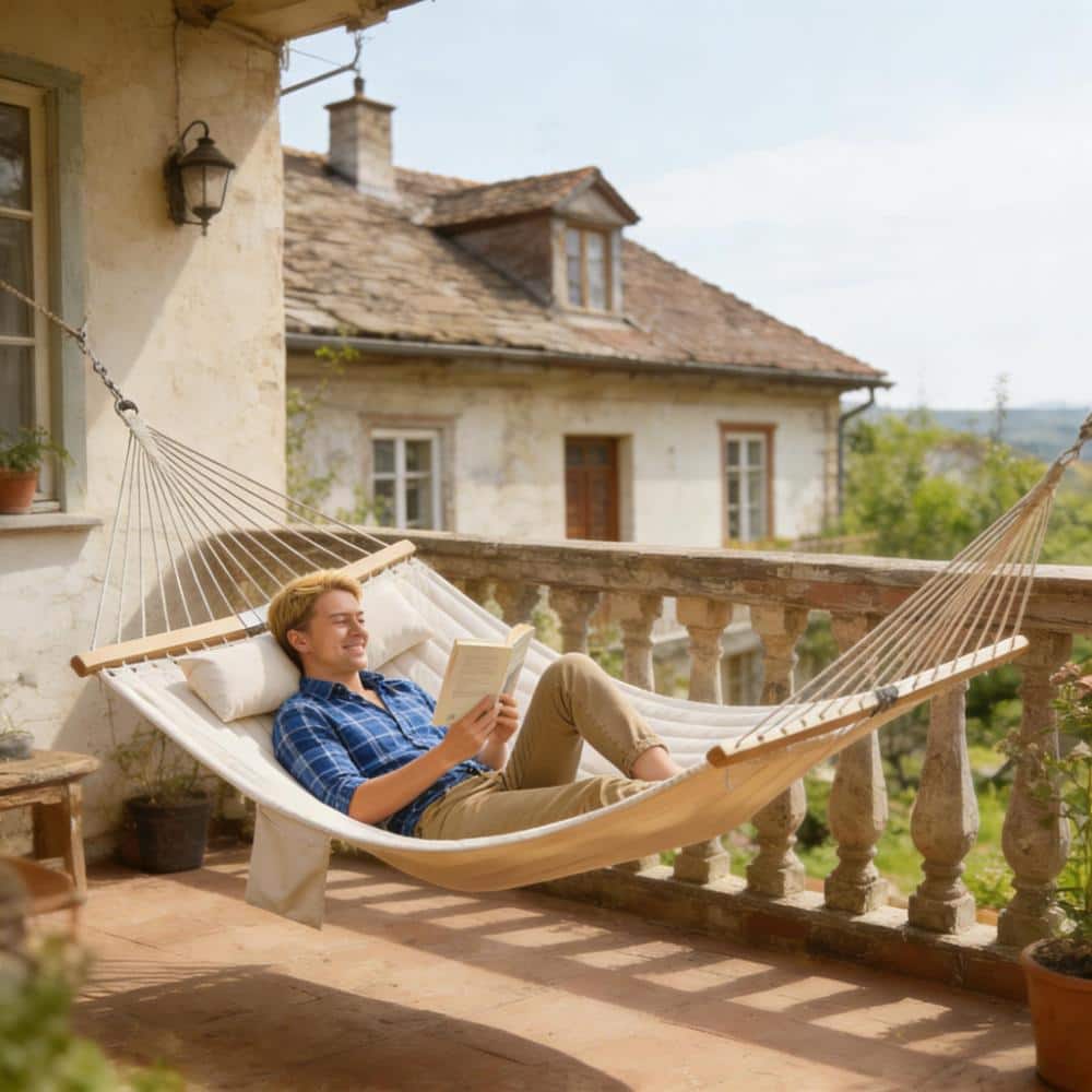 2-Person Outdoor Hammock with Pillow, Pocket & Curved Spreader Bars price history on PriceWatchPro