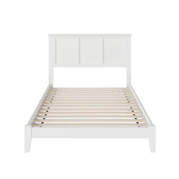 AFI Madison White Full Solid Wood Frame Low Profile Platform Bed with ...