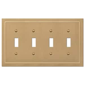 Bethany 4 Gang Toggle Metal Wall Plate - Brushed Bronze