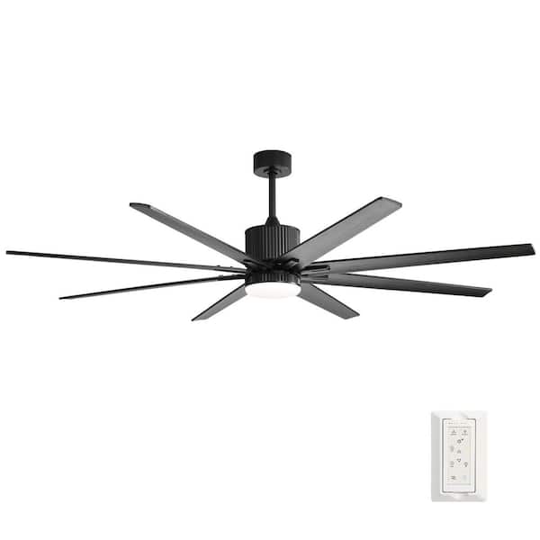 Avex 76 in. Smart Indoor Black Standard Ceiling Fan with Remote Control and Dimmable LED Light