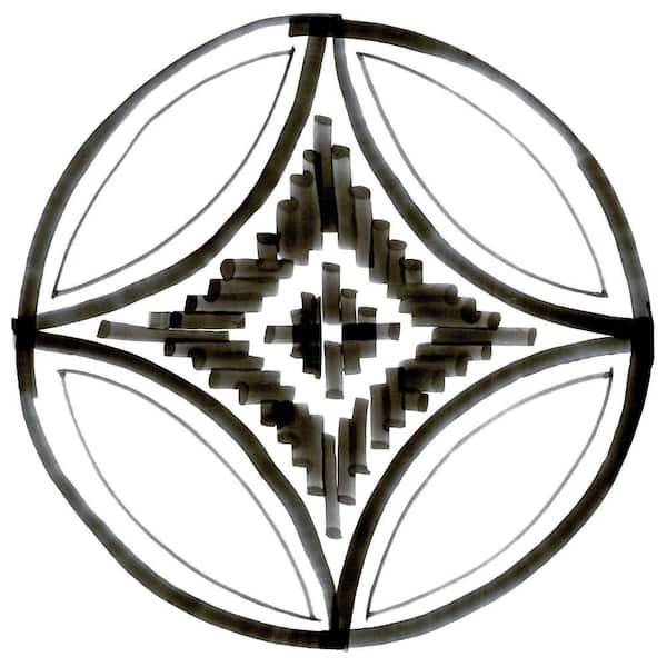 Vaudeville Octagon Deco Sombra 8 in. x 8 in. Porcelain Floor and Wall Take Home Tile Sample