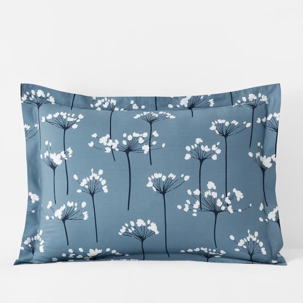 The Company Store Company Cotton Dandelion Blue Multi Organic Cotton Percale King Sham