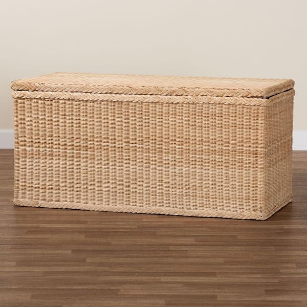 bali & pari Caden Natural Rattan Ottoman 259-14271-HD - The Home Depot