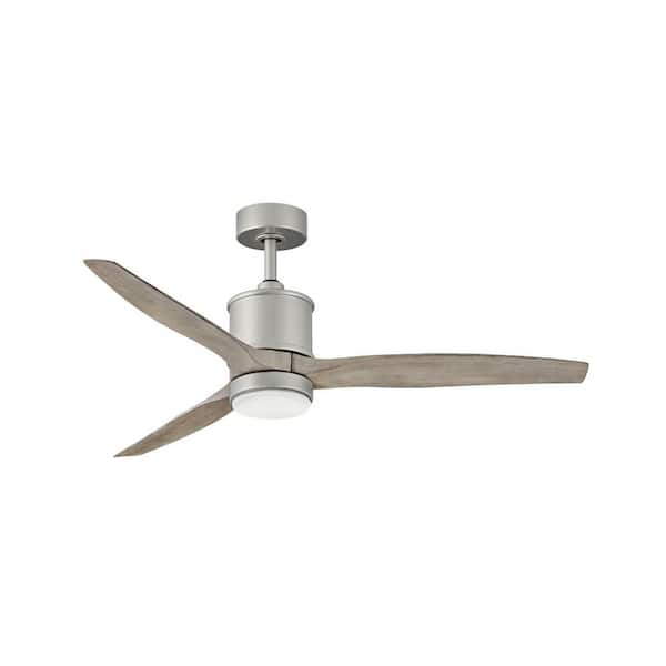 HINKLEY Hover 60 in. Integrated LED Indoor/Outdoor Brushed Nickel Ceiling Fan with Wall Switch