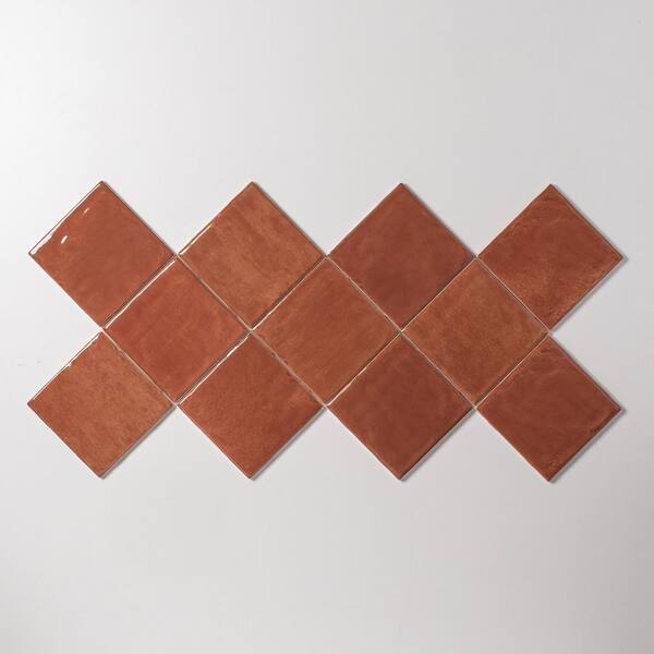CRUZ BAY STUDIO Harvest 4 in. x 4 in. Pumpkin Gloss Glazed Ceramic