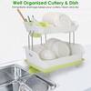 Oumilen White Standing Dish Rack PSHK107 - The Home Depot