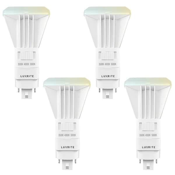 LUXRITE 42-Watt Equivalent PL Vertical LED CFL 2 Pin and 4 Pin Base 26W/32W/42W CFL 3 Color Selectable 1450 Lumens (4 Pack)