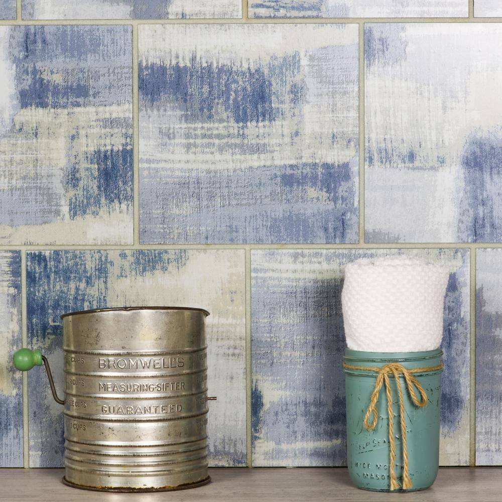 Cement Blue 8x8 Rectified Glass Wall Tile