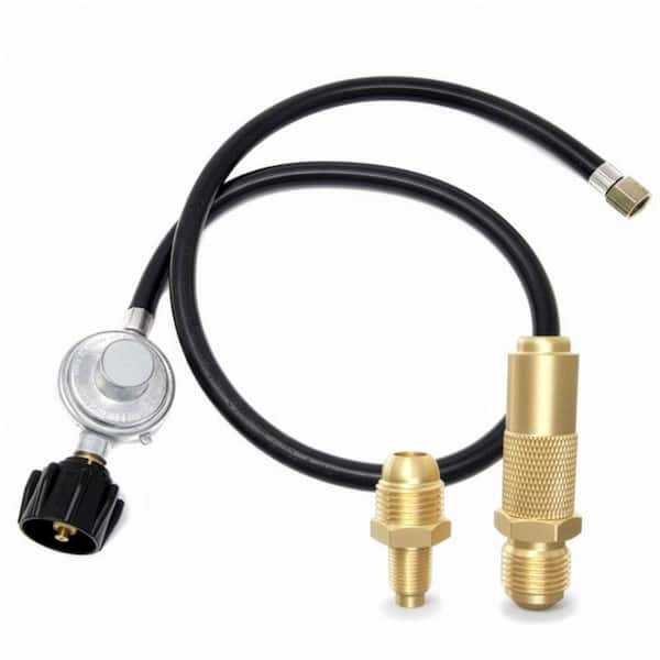3 ft. Universal Propane Regulator Hose with 3 Interchangeable Fittings Conversion Kit for Griddles, Fryers, Burners