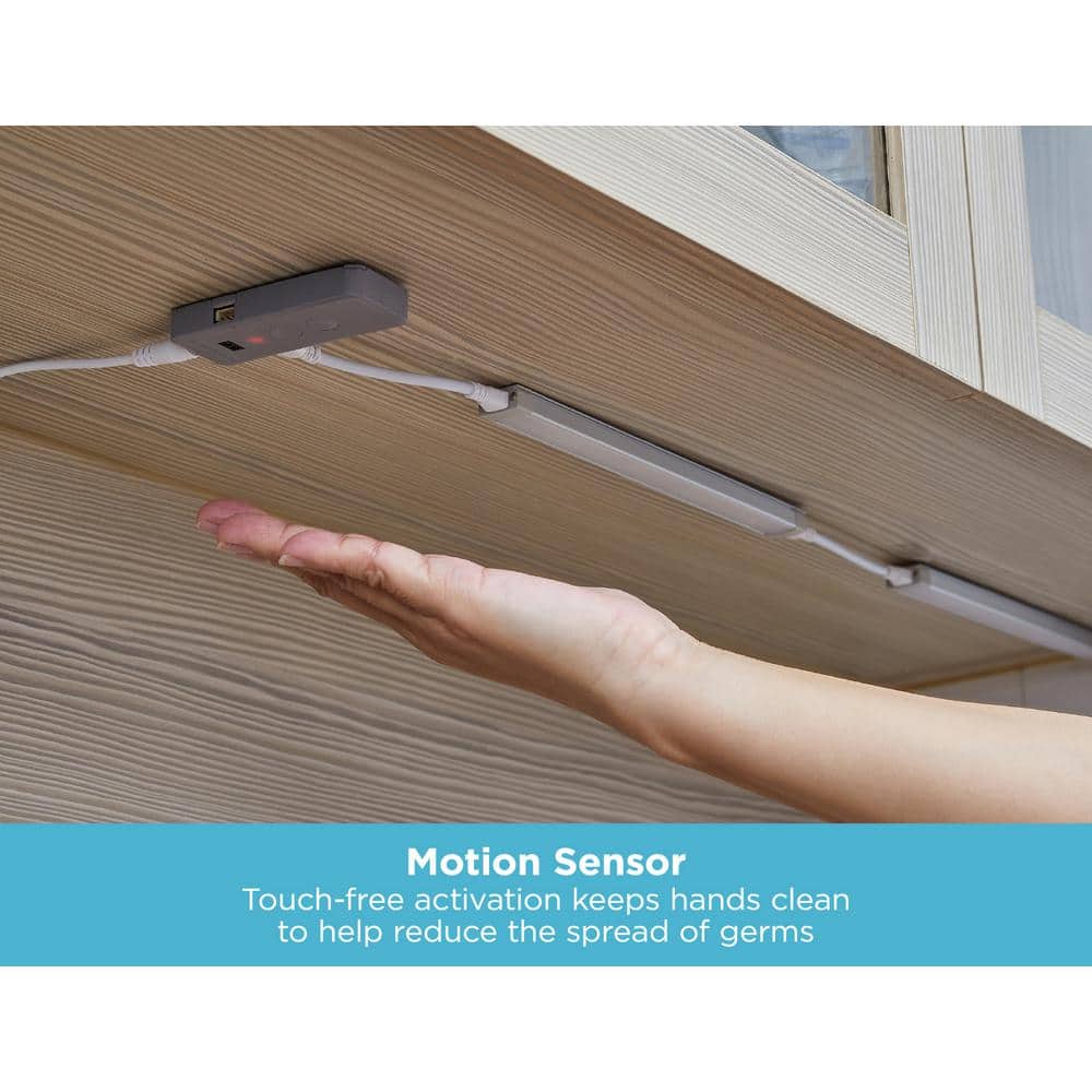 Slim White LED Under Cabinet Light Bar Kit with Motion Sensor