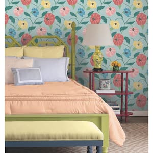 Sky Blue Jungle Garden Peel & Stick Wallpaper Approx. 45 sq. ft.