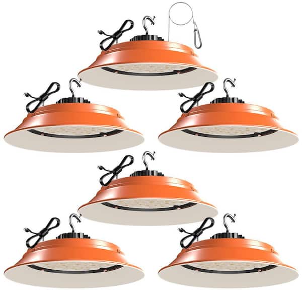 6-Pack of 240-Watt LED High Bay Light 36000LM High Bay LED Shop Lights AC100-277V Commercial Bay Lighting for Warehouse