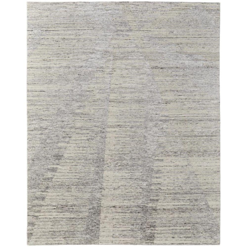 12' X 15' Ivory and Gray Abstract Hand Knotted Worn Faded Area Rug price history on PriceWatchPro