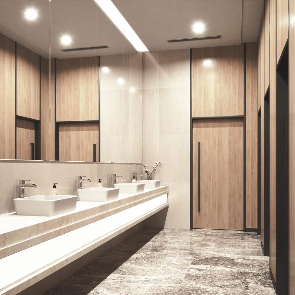 Modern White Rectangular Above-Counter Stone Vessel Sink