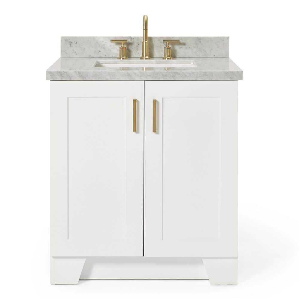 Ariel White Marble Top Single Sink Vanity
