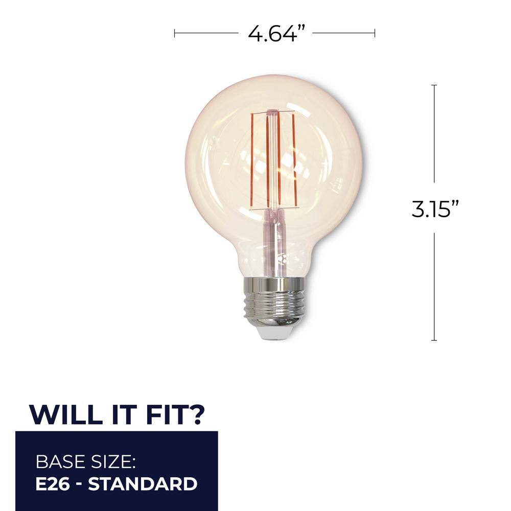 Amber Antique G25 LED Dimmable Light Bulb, 40 Watt Equivalent