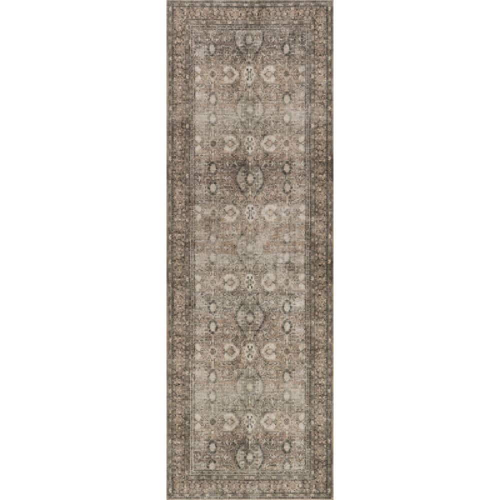 2 ft. 8 in. x 8 ft. Aether Brown Hillstone Collection Traditional Vintage Medallion Runner Rug price history on PriceWatchPro