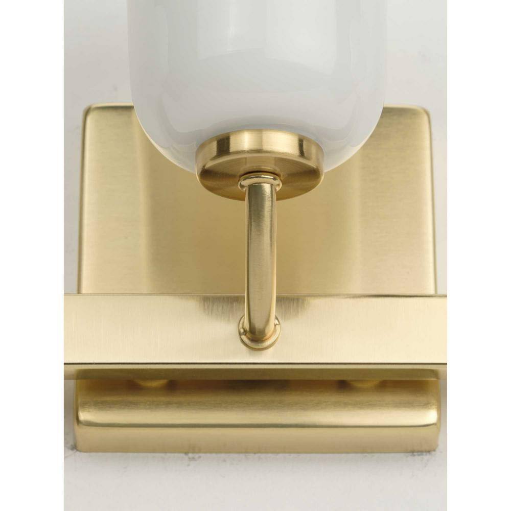 Satin Brass 3-Light Bath Vanity with White Opal Glass