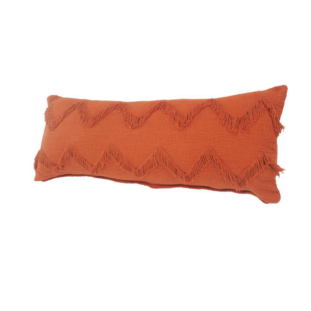 Cinnamon Chevron Shag Rectangular Lumbar Throw Pillow