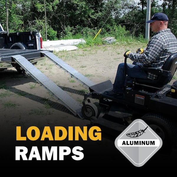 96 in. x 10 in. Portable Aluminum Loading Ramps for Motorcycles and ATV - From Pickup Trucks,Trailers and Vans,(2-Pack)