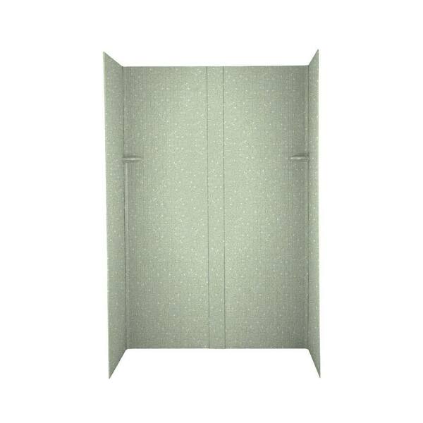 Swanstone Tangier 32 in. x 60 in. x 72 in. Five Piece Easy Up Adhesive Shower Wall Kit in Seafoam-DISCONTINUED
