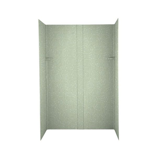 Swanstone Tangier 34 in. x 48 in. x 72 in. Five Piece Easy Up Adhesive Shower Wall Kit in Seafoam-DISCONTINUED