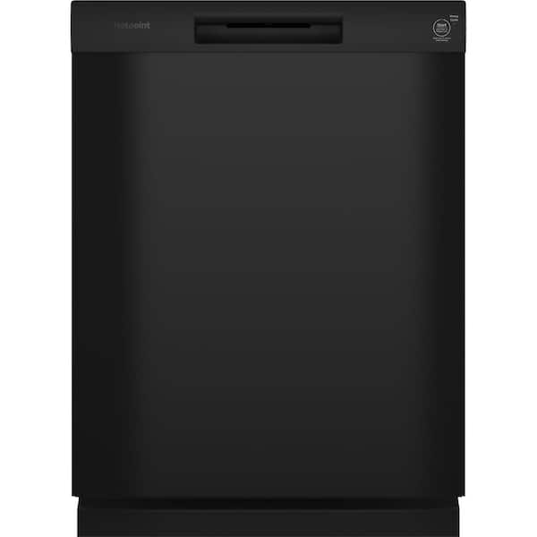 Hotpoint 24 in. Built-In Tall Tub Front Control Dishwasher with One Button in Black, 60 dBA