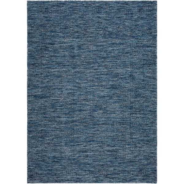 Terrace Dark Blue Solid 8 ft. x 10 ft. Indoor/Outdoor Area Rug