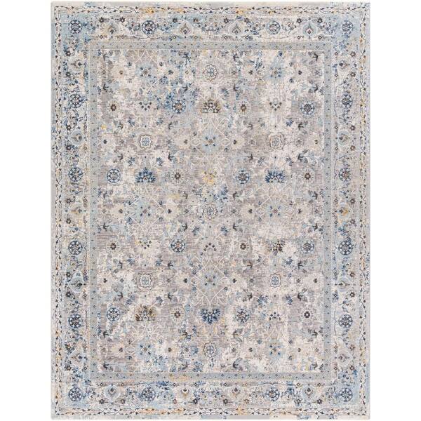 Livabliss Hassler Gray Oriental 5 ft. x 7 ft. Indoor Area Rug